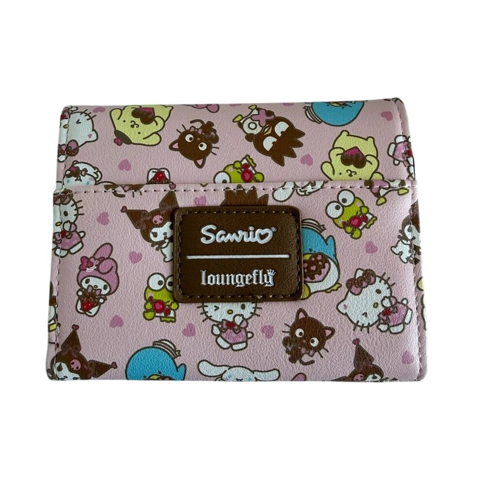 NWOT LOUNGEFLY x Samiro Hello Kitty Pink Character Print Tri-Fold Wallet